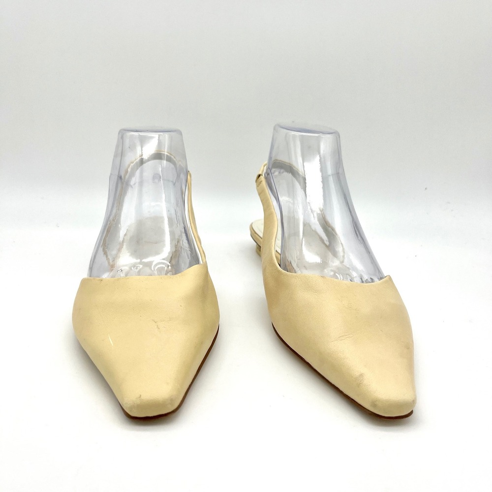 Franco Sarto A-Riva Slingback Flats Pointed Toe Dress Shoes Minimalist Beige 8.5 - Picture 2 of 7